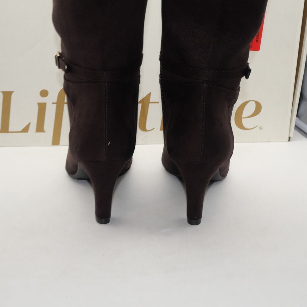 NEW LifeStride Women's 9.5 Guild Knee High WIDE CALF Heeled Boots  Brown - Picture 7 of 12